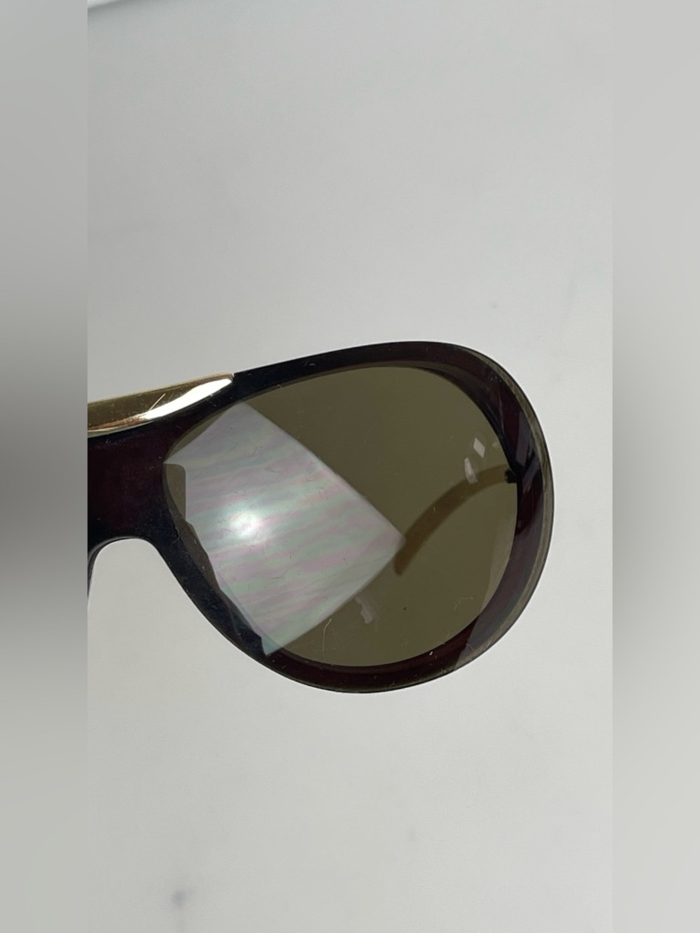 Vintage Y2K CHANEL 6006 Gold Shield Aviator Brown Lens Sunglasses Italy Unisex - Picture 13 of 16